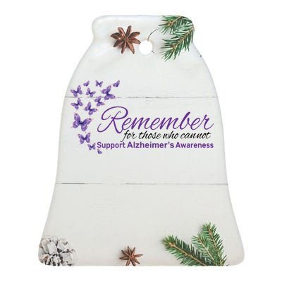 Remember For Those Who Cannot Alzheimers Awareness Ceramic Bell Ornament