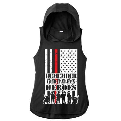 Remember Our Fallen Heroes Ladies PosiCharge Tri-Blend Wicking Draft Hoodie Tank