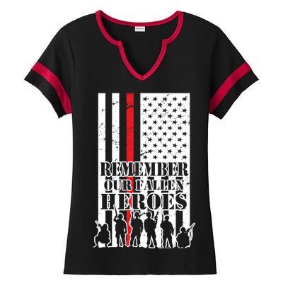 Remember Our Fallen Heroes Ladies Halftime Notch Neck Tee