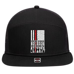 Remember Our Fallen Heroes 7 Panel Mesh Trucker Snapback Hat