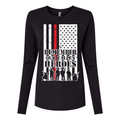 Remember Our Fallen Heroes Womens Cotton Relaxed Long Sleeve T-Shirt