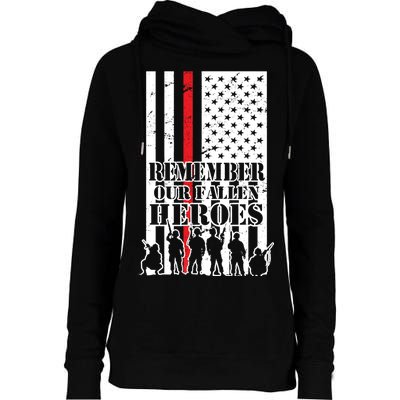 Remember Our Fallen Heroes Womens Funnel Neck Pullover Hood