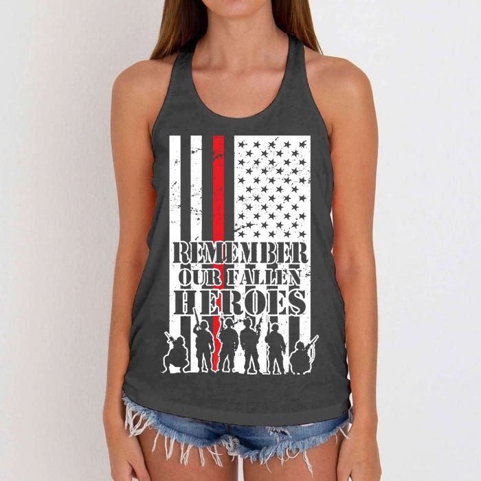 Remember Our Fallen Heroes Women's Knotted Racerback Tank