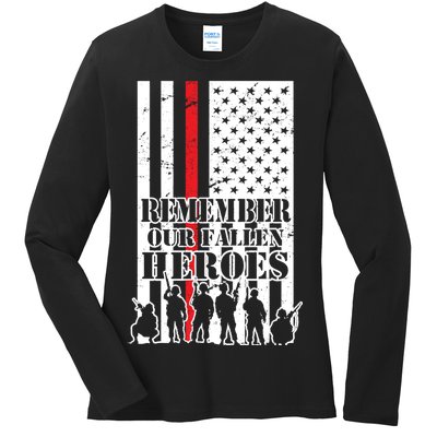 Remember Our Fallen Heroes Ladies Long Sleeve Shirt