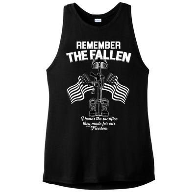 Remember The Fallen Ladies PosiCharge Tri-Blend Wicking Tank