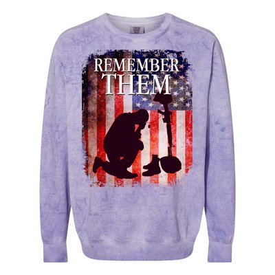 Remember Them Memorial Day Colorblast Crewneck Sweatshirt