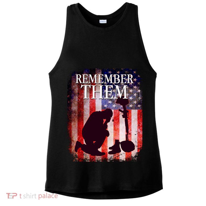 Remember Them Memorial Day Ladies PosiCharge Tri-Blend Wicking Tank