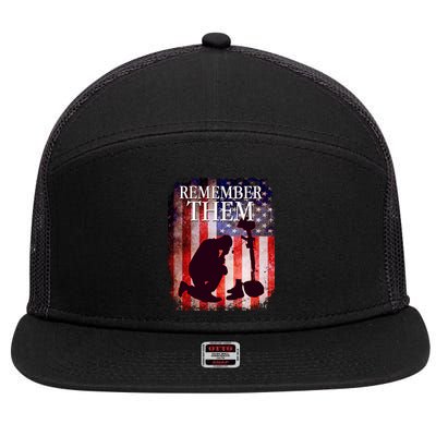 Remember Them Memorial Day 7 Panel Mesh Trucker Snapback Hat