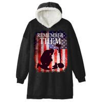 Remember Them Memorial Day Hooded Wearable Blanket