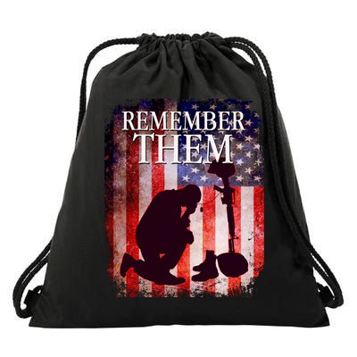 Remember Them Memorial Day Drawstring Bag