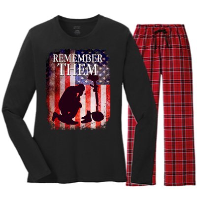 Remember Them Memorial Day Women's Long Sleeve Flannel Pajama Set 