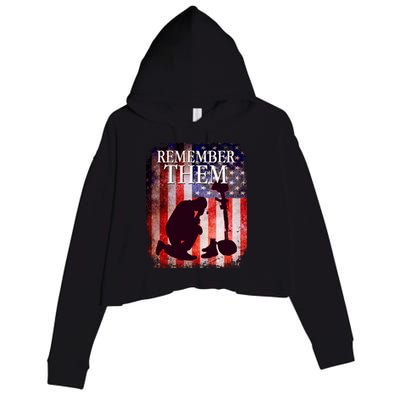 Remember Them Memorial Day Crop Fleece Hoodie