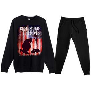 Remember Them Memorial Day Premium Crewneck Sweatsuit Set