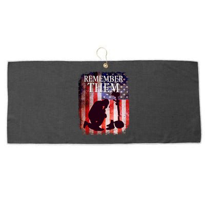 Remember Them Memorial Day Large Microfiber Waffle Golf Towel