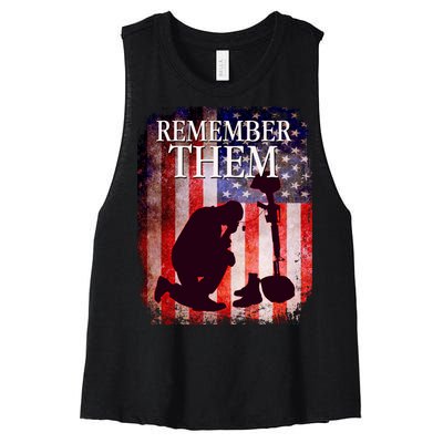 Remember Them Memorial Day Women's Racerback Cropped Tank