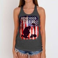 Remember Them Memorial Day Women's Knotted Racerback Tank