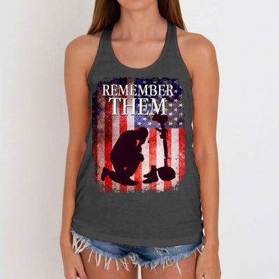 Remember Them Memorial Day Women's Knotted Racerback Tank