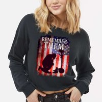Remember Them Memorial Day Cropped Pullover Crew