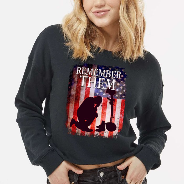 Remember Them Memorial Day Cropped Pullover Crew