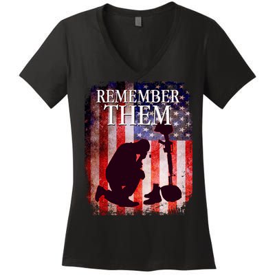 Remember Them Memorial Day Women's V-Neck T-Shirt