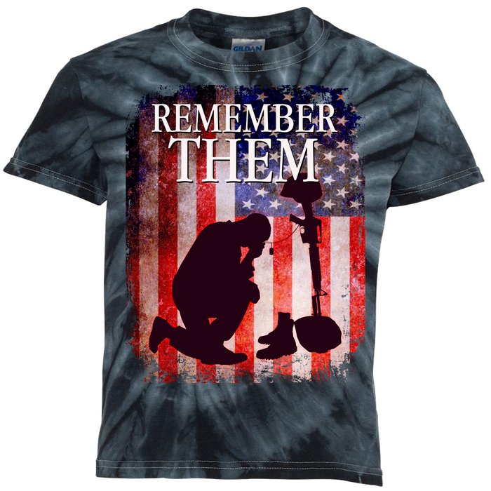 Remember Them Memorial Day Kids Tie-Dye T-Shirt