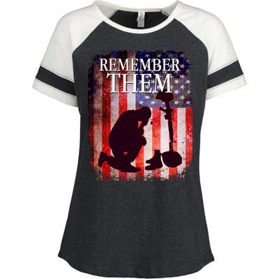 Remember Them Memorial Day Enza Ladies Jersey Colorblock Tee