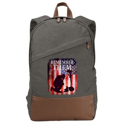 Remember Them Memorial Day Cotton Canvas Backpack