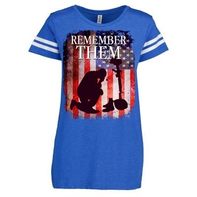 Remember Them Memorial Day Enza Ladies Jersey Football T-Shirt