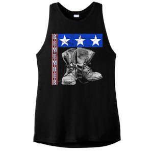 Remember Veteran Combat Boots Ladies PosiCharge Tri-Blend Wicking Tank