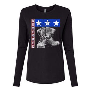 Remember Veteran Combat Boots Womens Cotton Relaxed Long Sleeve T-Shirt