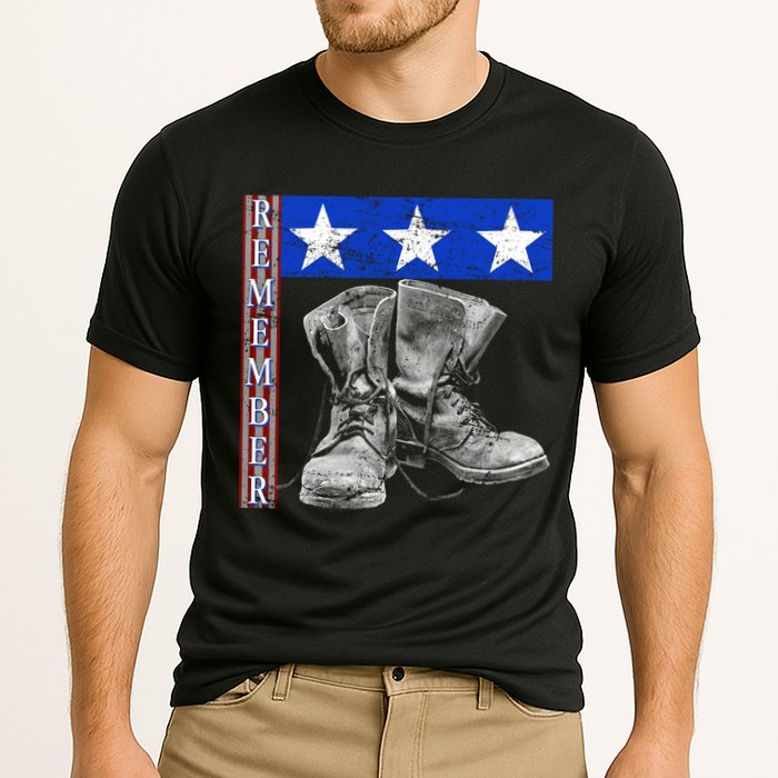 Remember Veteran Combat Boots Cooling Performance Crew T-Shirt