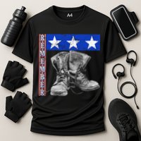 Remember Veteran Combat Boots Cooling Performance Crew T-Shirt
