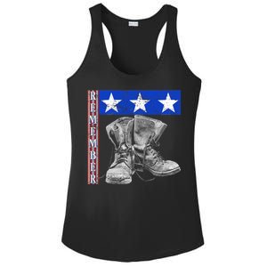 Remember Veteran Combat Boots Ladies PosiCharge Competitor Racerback Tank