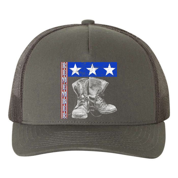 Remember Veteran Combat Boots Yupoong Adult 5-Panel Trucker Hat