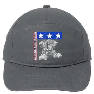 Remember Veteran Combat Boots 7-Panel Snapback Hat