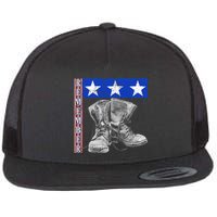 Remember Veteran Combat Boots Flat Bill Trucker Hat