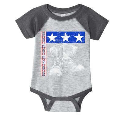 Remember Veteran Combat Boots Infant Baby Jersey Bodysuit