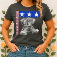 Remember Veteran Combat Boots Womens T-Shirt