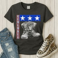 Remember Veteran Combat Boots Womens T-Shirt