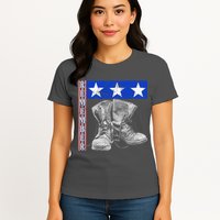 Remember Veteran Combat Boots Womens T-Shirt