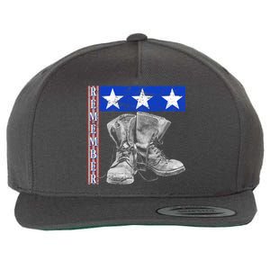 Remember Veteran Combat Boots Wool Snapback Cap