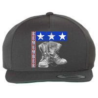 Remember Veteran Combat Boots Wool Snapback Cap