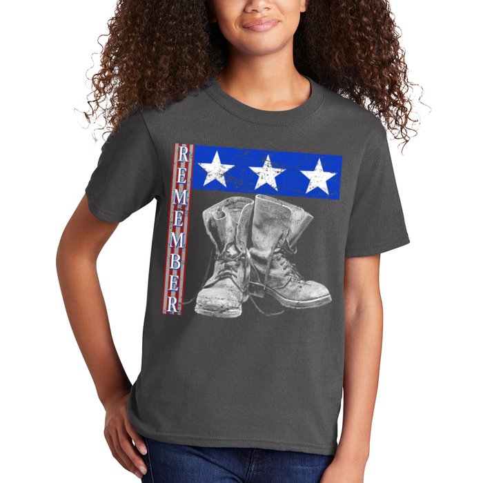 Remember Veteran Combat Boots Kids T-Shirt