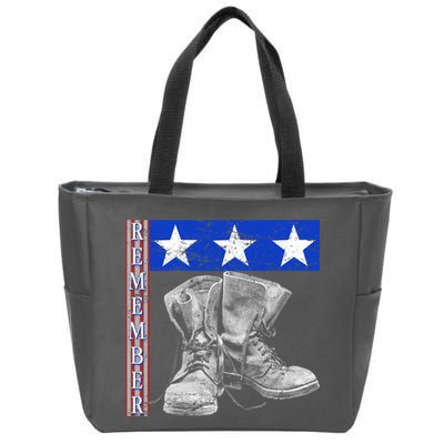 Remember Veteran Combat Boots Zip Tote Bag