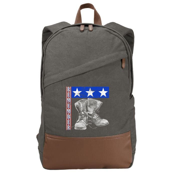 Remember Veteran Combat Boots Cotton Canvas Backpack