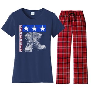 Remember Veteran Combat Boots Women's Flannel Pajama Set