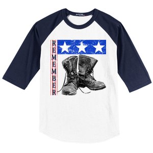 Remember Veteran Combat Boots Baseball Sleeve Shirt