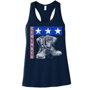 Remember Veteran Combat Boots Women's Racerback Tank