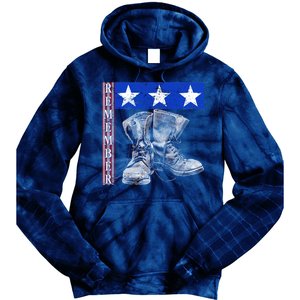 Remember Veteran Combat Boots Tie Dye Hoodie