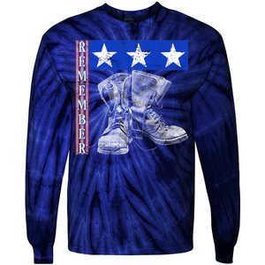 Remember Veteran Combat Boots Tie-Dye Long Sleeve Shirt